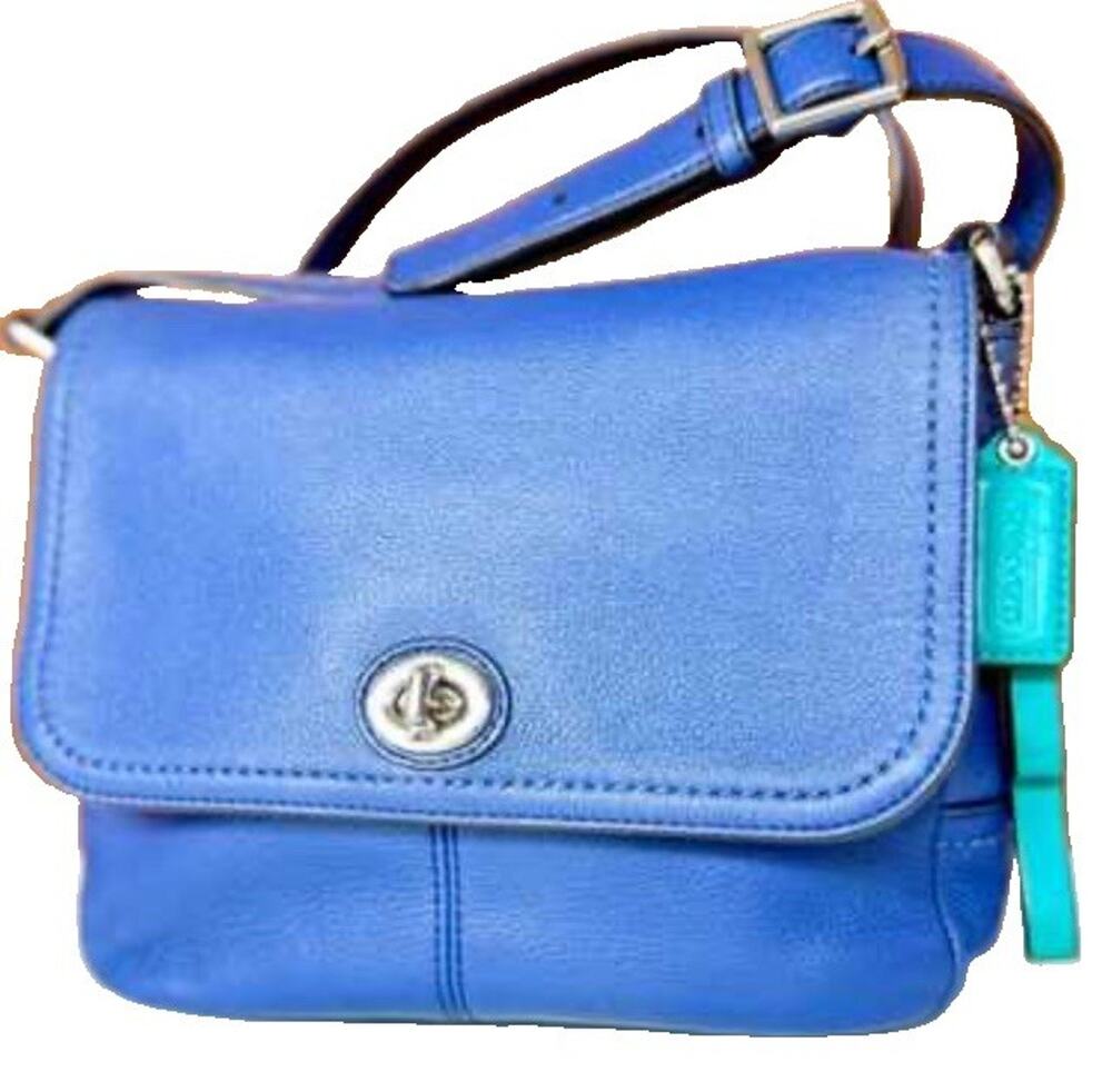 Coach Womens  Blue Rambler Shoulder with tasels